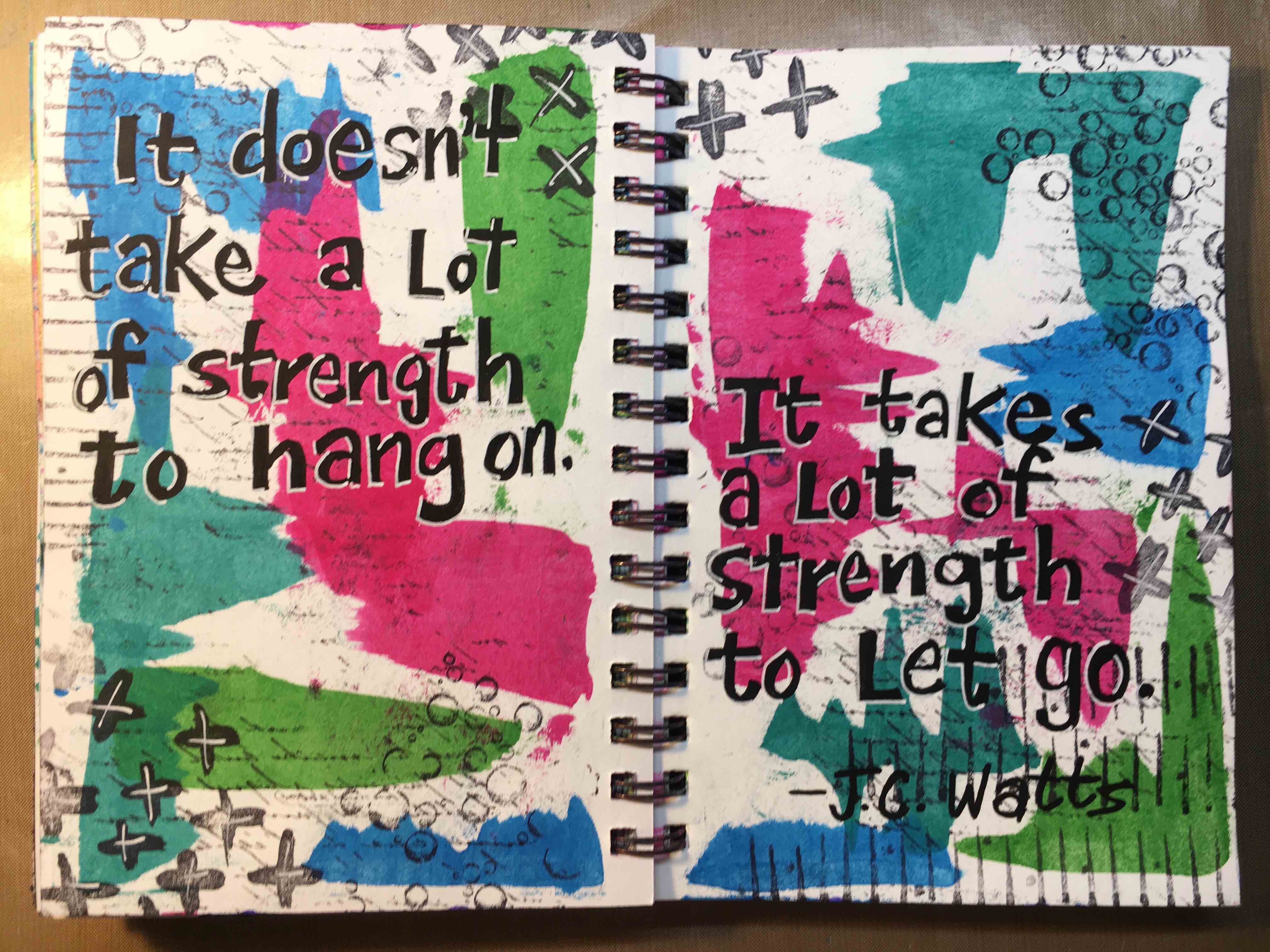 Art Journal Spread with iZink Pigments